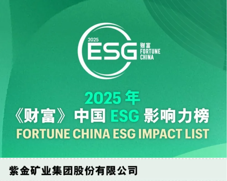 紫金矿业首登2025年《财富》中国ESG影响力榜